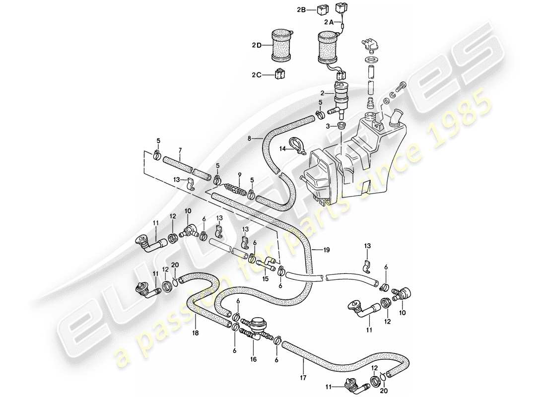 porsche 1986 (911) sistema arandela diagrama de piezas