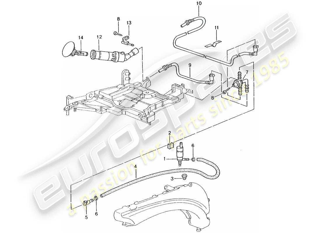 porsche 2005 (996 turbo / gt2) sistema arandela diagrama de piezas