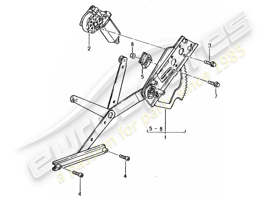 porsche 1998 (993) regulador de ventana - eléctrico diagrama de piezas