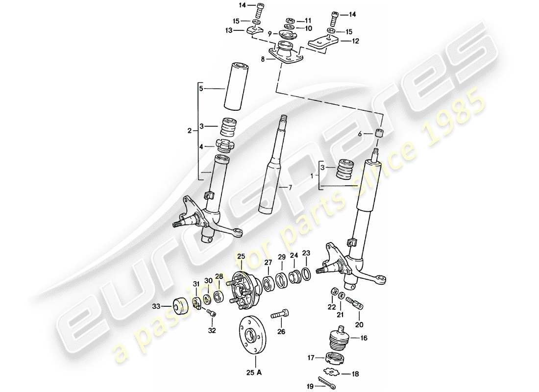 porsche 1982 (911) puntal amortiguador - lubricantes diagrama de piezas