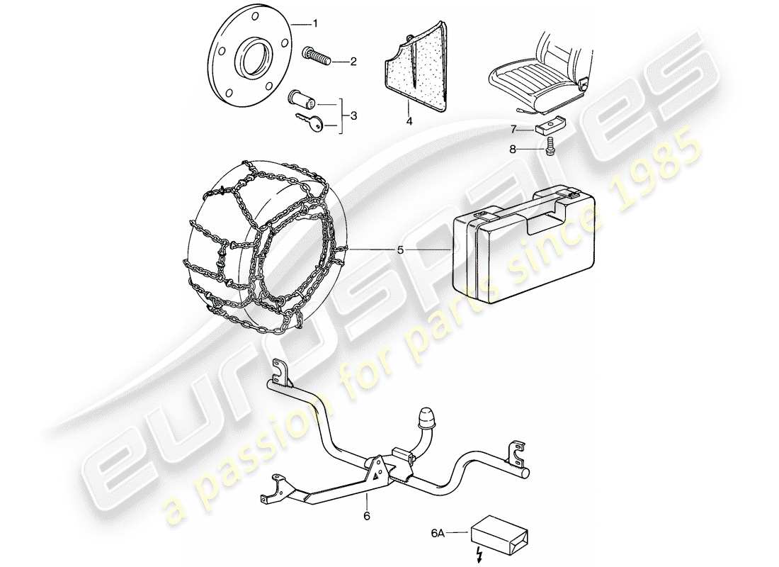 porsche 1978 (928) accesorios diagrama de piezas