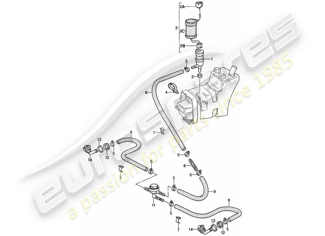porsche 1987 (911) sistema arandela diagrama de piezas
