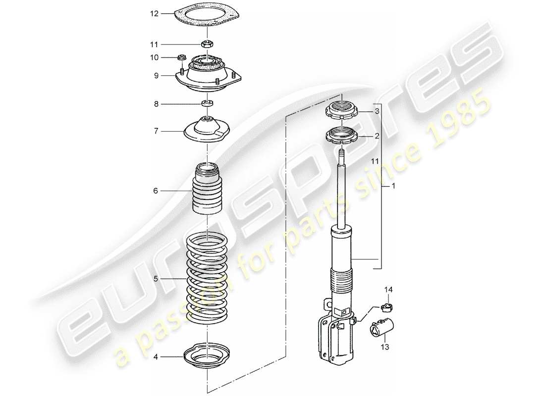 porsche 1994 (993) suspensión - puntal amortiguador - nuevo diseño - ver información técnica - grupo 4 - nr. 145/15 - no. 7/16 - modificación - accesorios - atención diagrama de piezas