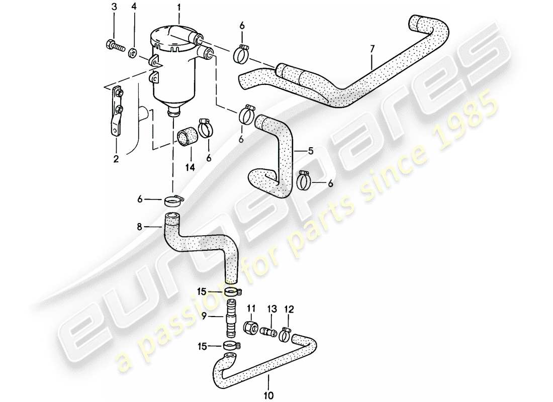 porsche 1986 (911) separador de aceite diagrama de piezas