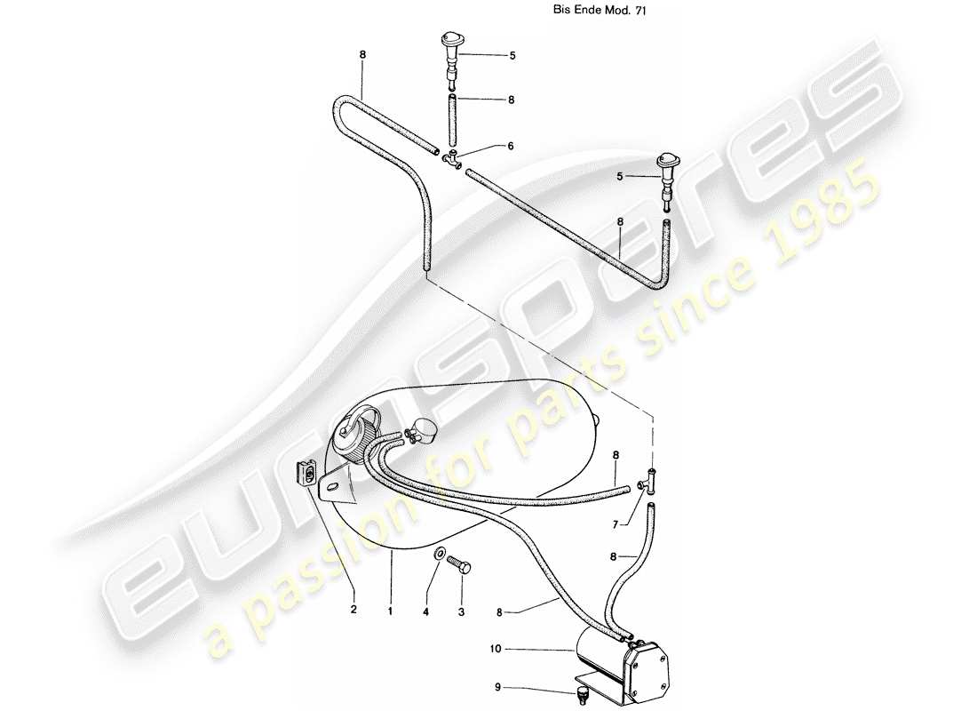 porsche 1974 (914) unidad arandela - d >> - mj 1971 diagrama de piezas
