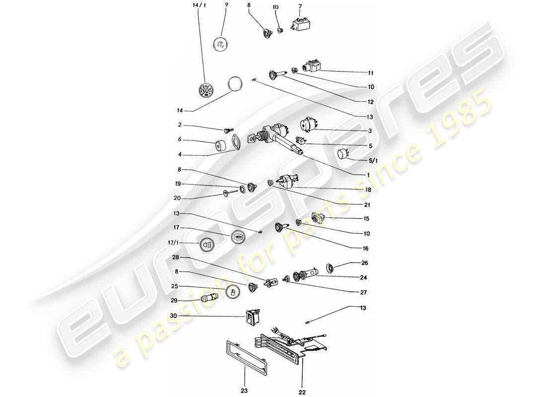 porsche 1972 (914) interruptor - adorno del tablero diagrama de piezas