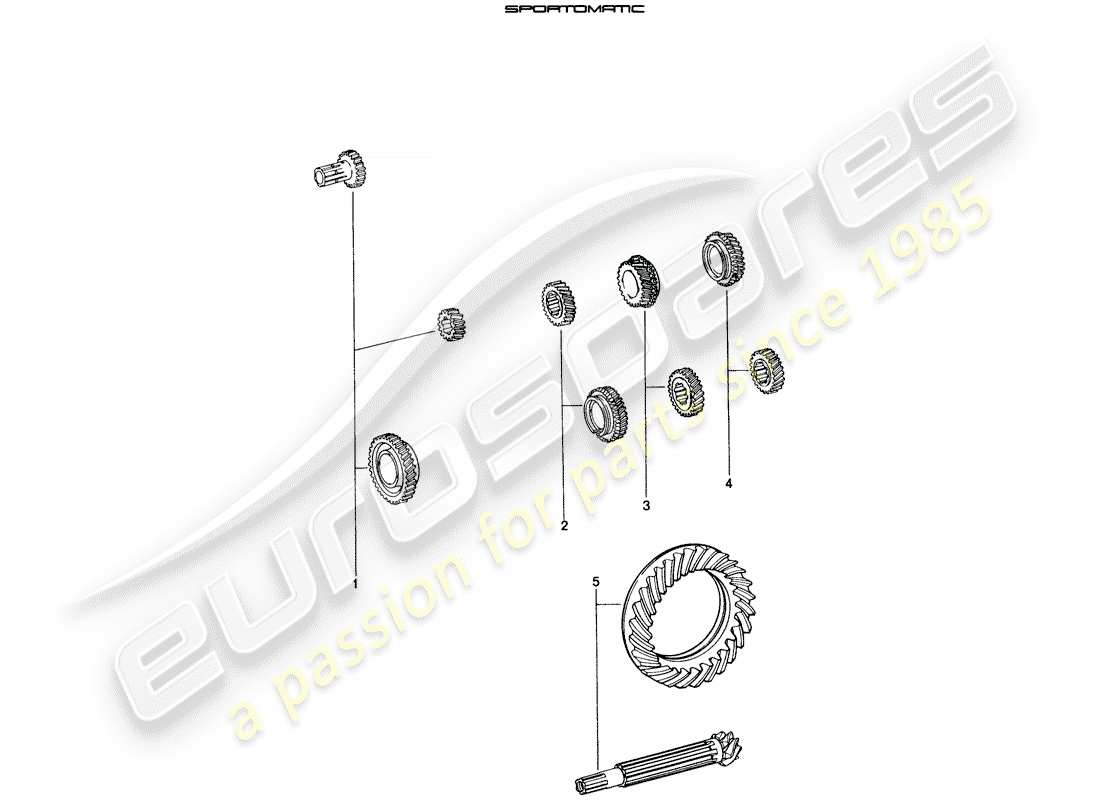 porsche 1972 (914) juegos de ruedas dentadas diagrama de piezas