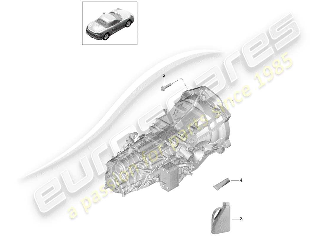 porsche 2017 (718 boxster) manual gearbox diagrama de piezas