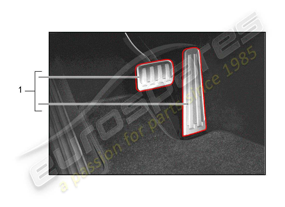 porsche tequipment panamera (2020) diagrama de piezas de la tapa del pedal