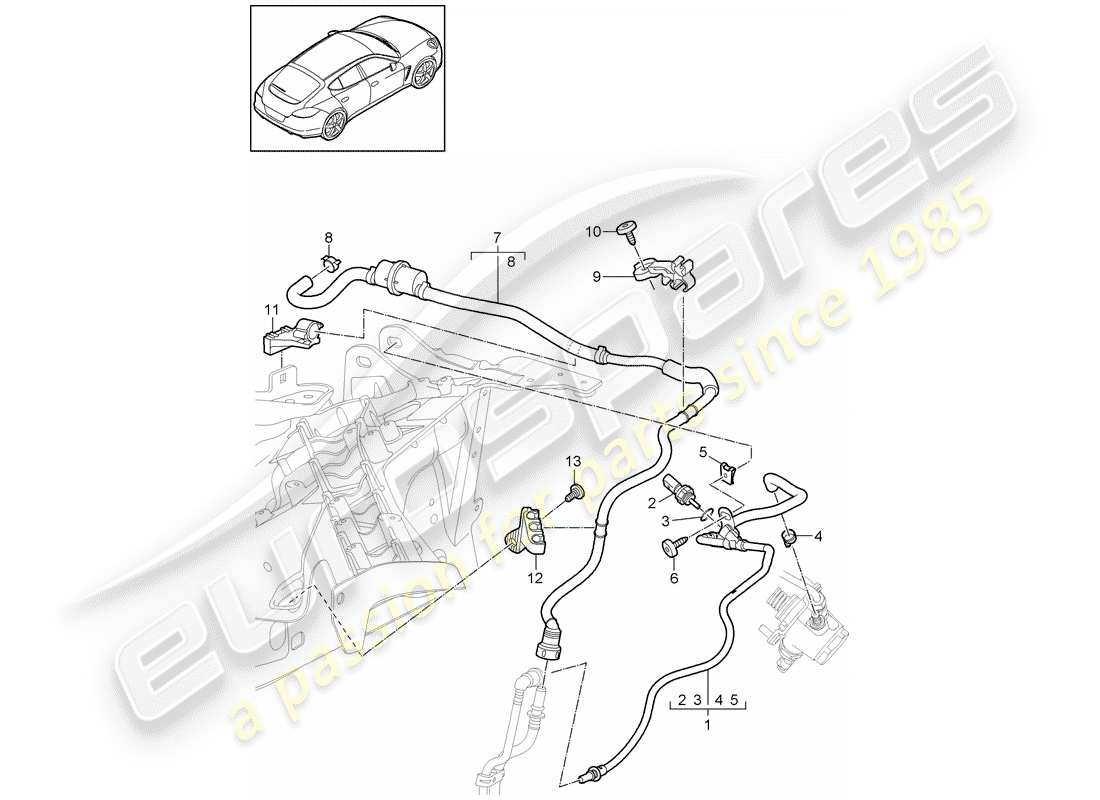 porsche 2011 (panamera 970) diagrama de piezas del sistema de combustible