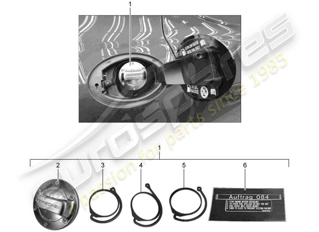 porsche 2011 (tequipment panamera) tapa con correa de retención para diagrama de pieza