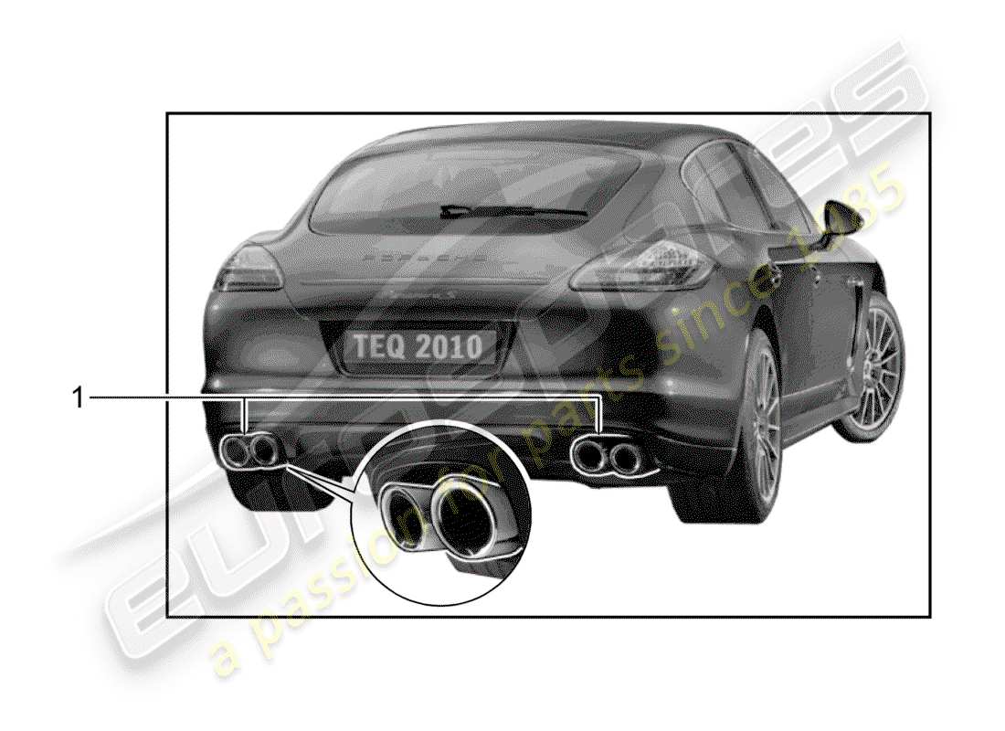 porsche 2019 (tequipment panamera) tubo de escape diagrama de piezas
