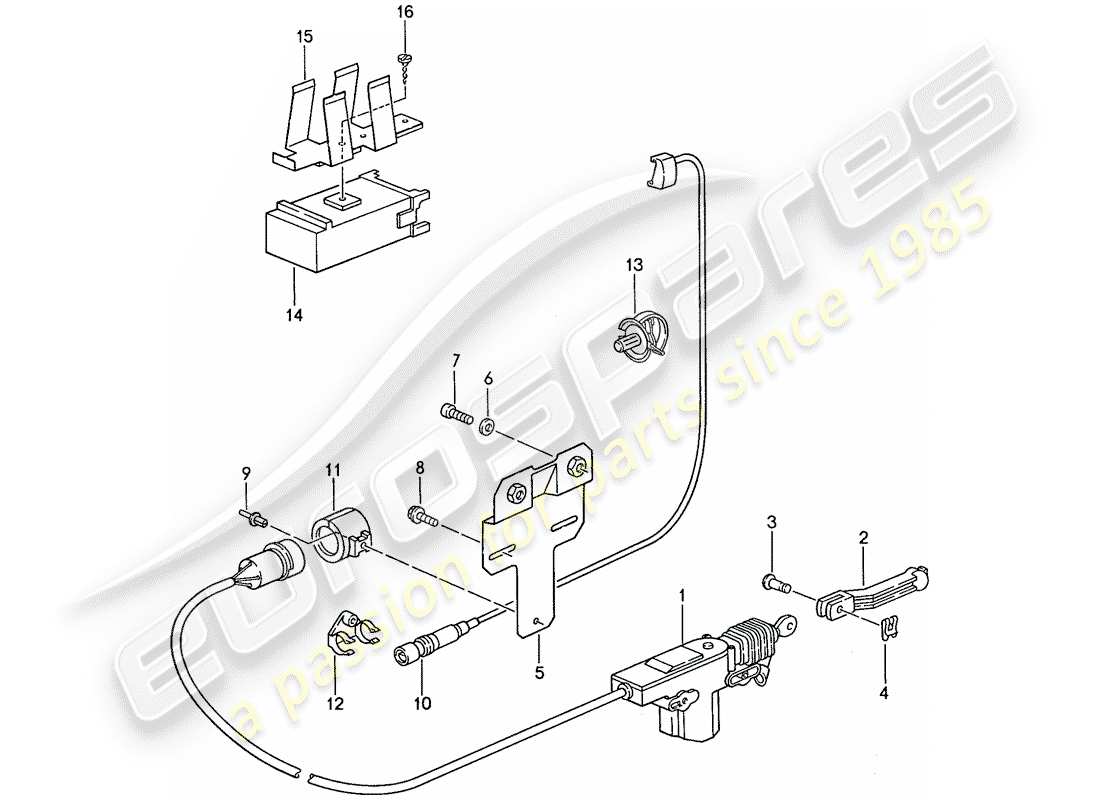 porsche 1990 (944) sistema de cierre centralizado diagrama de piezas