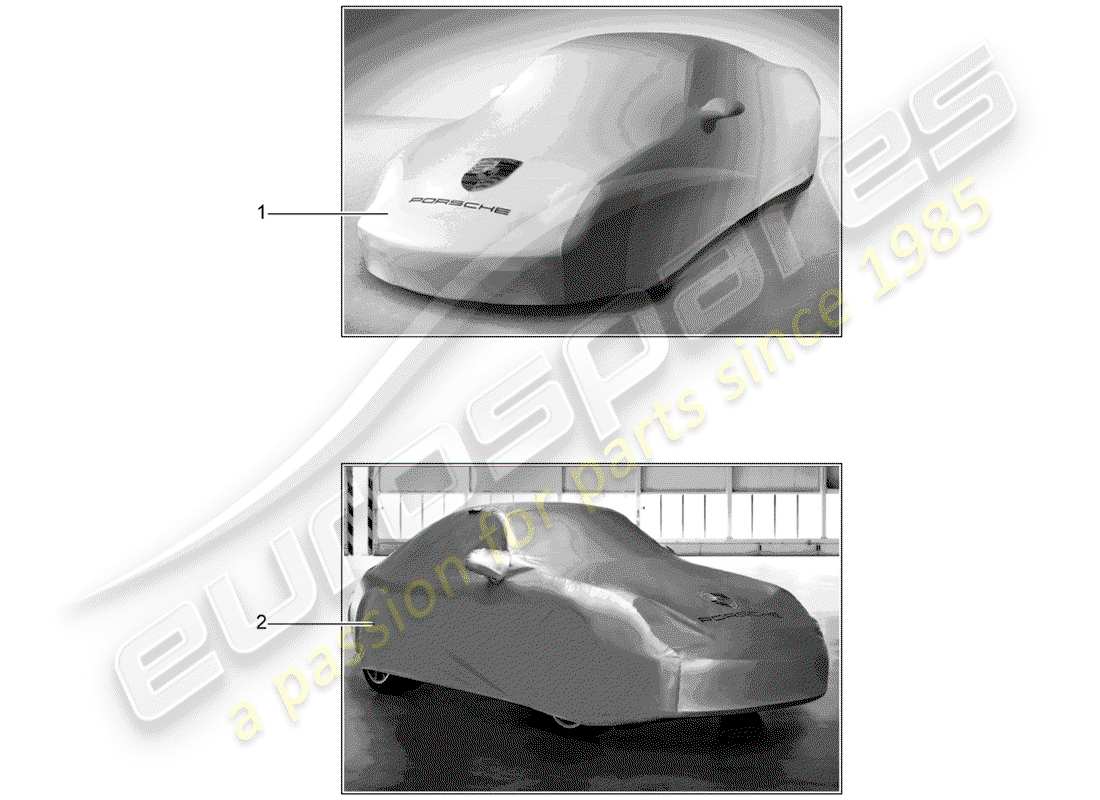 porsche 2012 (tequipment) diagrama de piezas de la cubierta