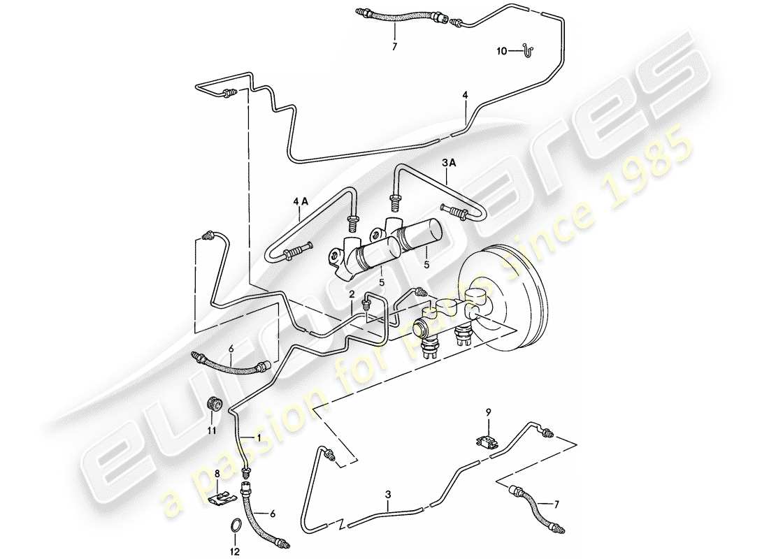 porsche 1983 (928) lineas de freno - d - mj 1983>> - mj 1983 diagrama de piezas