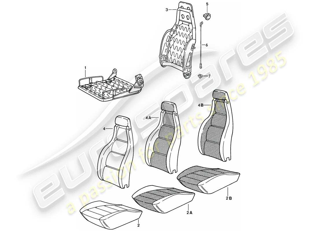 porsche 1986 (928) asiento delantero - piezas individuales - d >> - mj 1984 diagrama de piezas