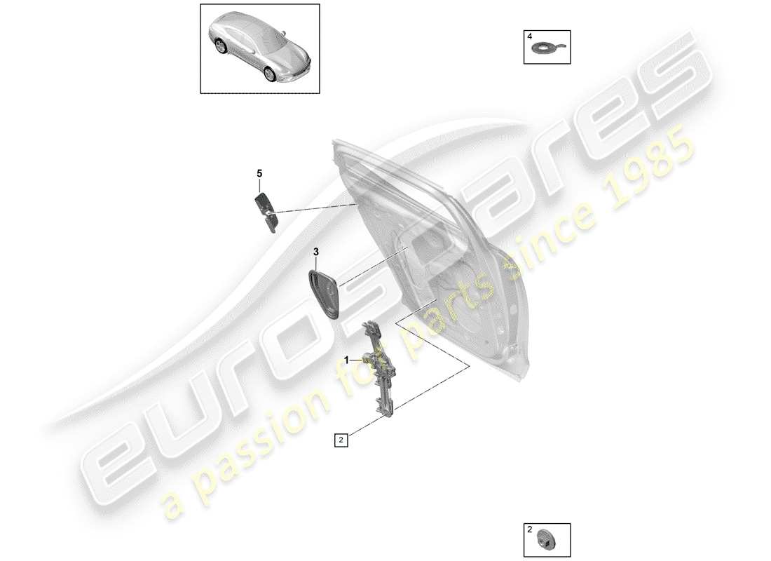 porsche 2019 (panamera 971-1) regulador de ventana diagrama de piezas