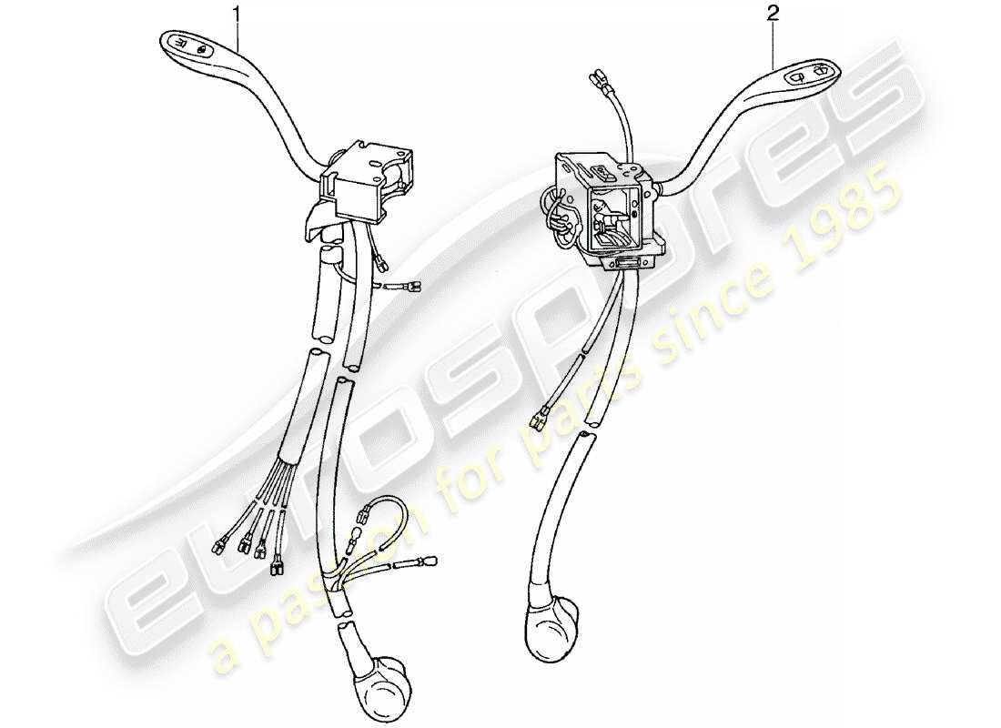 porsche 1982 (911) interruptor de la columna de dirección diagrama de piezas