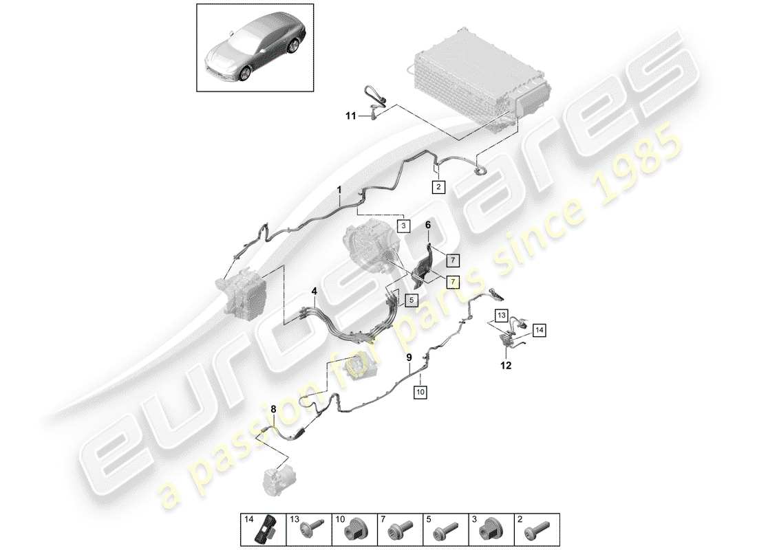 porsche 2018 (panamera 971-1) arneses de cableado diagrama de piezas