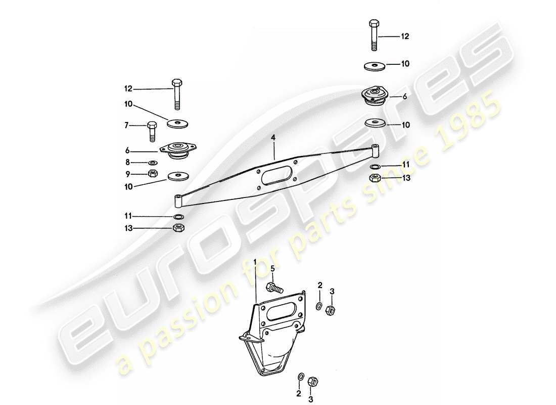 porsche 1976 (911) suspensión del motor diagrama de piezas