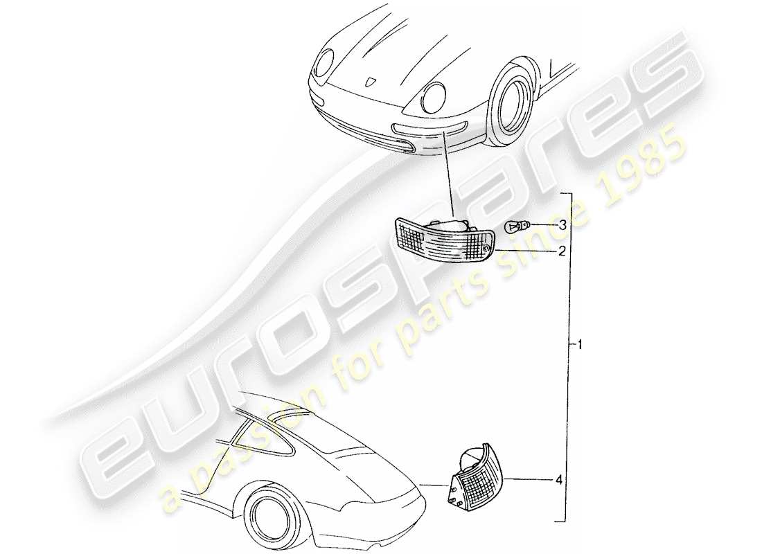 porsche tequipment catalogue (1991) diagrama de piezas de la señal de giro