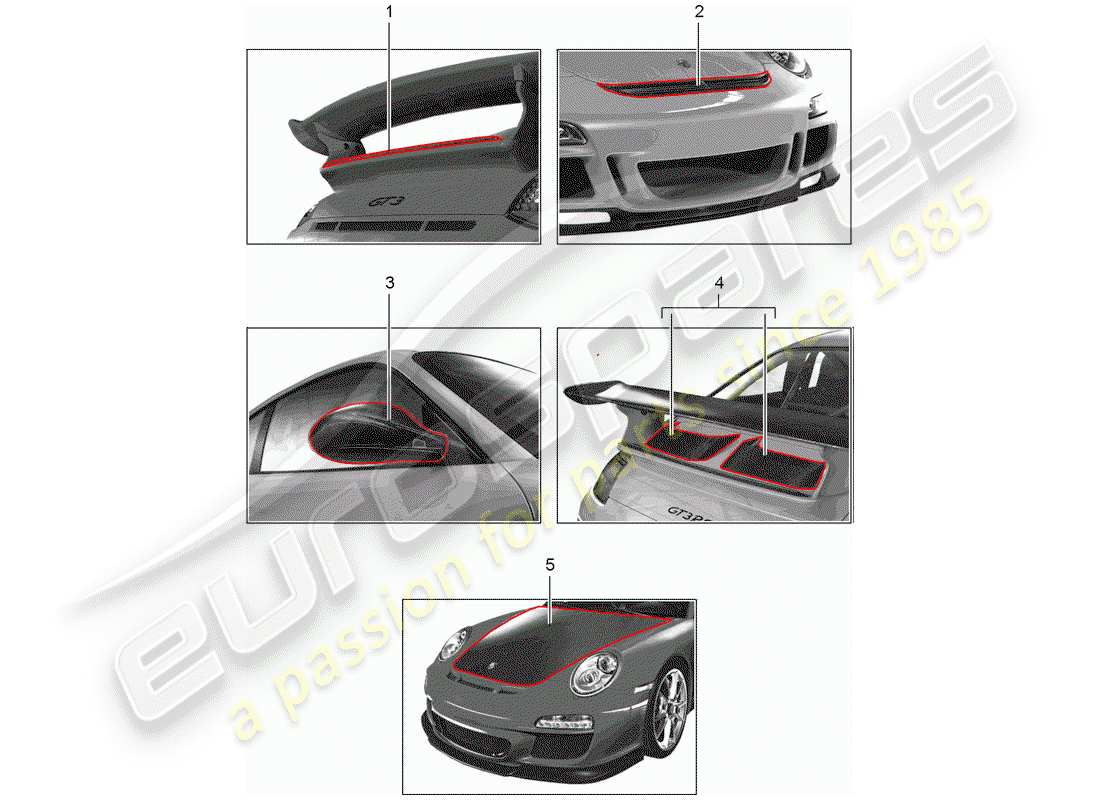 porsche 2006 (tequipment) deportes de motor diagrama de piezas