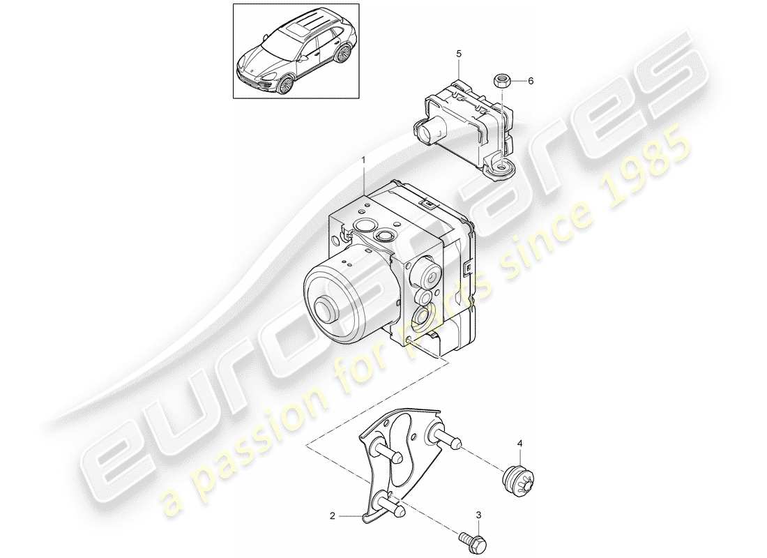 porsche 2016 (cayenne e2 92a) unidad hidraulica diagrama de piezas
