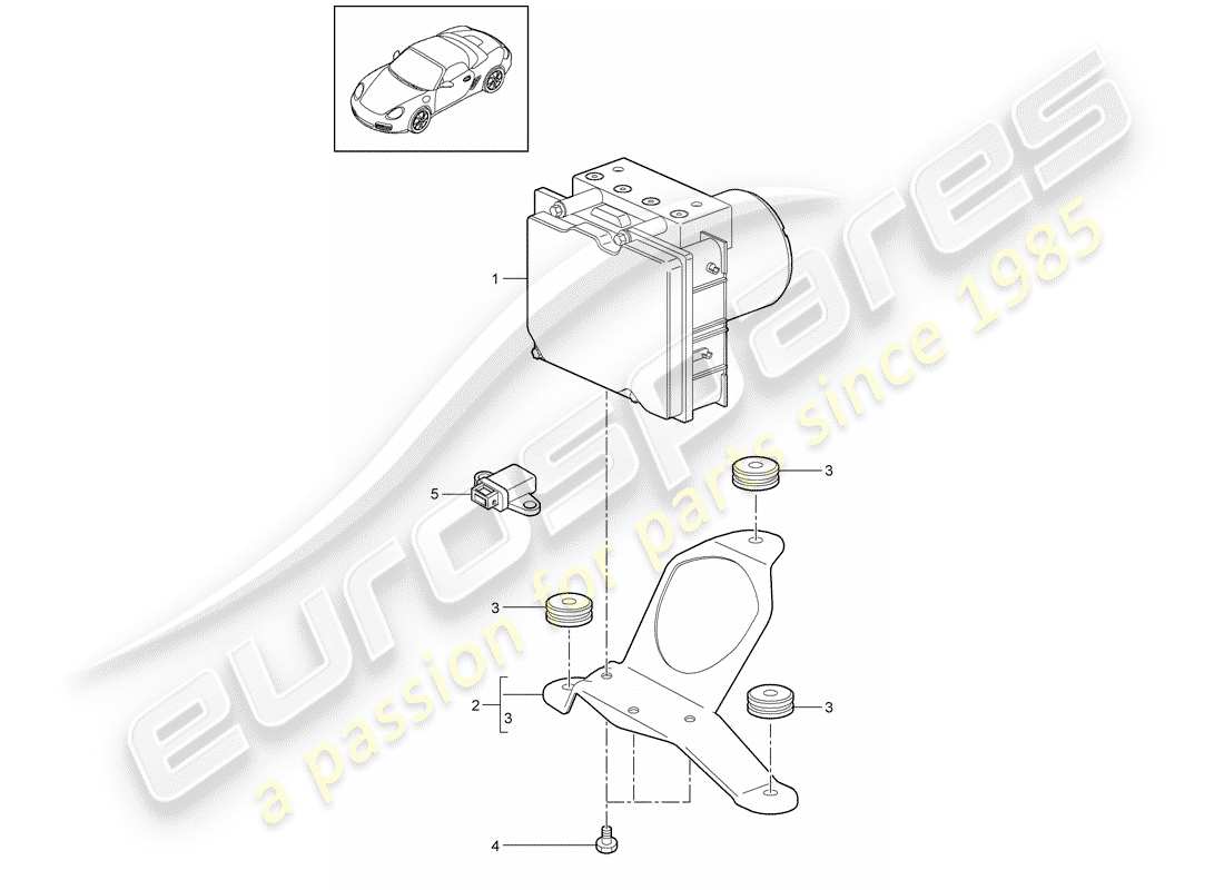 porsche 2011 (987 boxster) unidad hidraulica diagrama de piezas