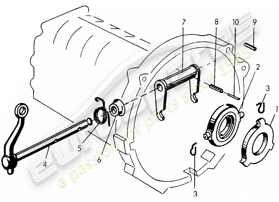 porsche 1954 (356/356a) liberación del embrague - para - túnel - transmisión - g 11 001 >> 25 000 - - m 90 501 >> 91 000 diagrama de piezas