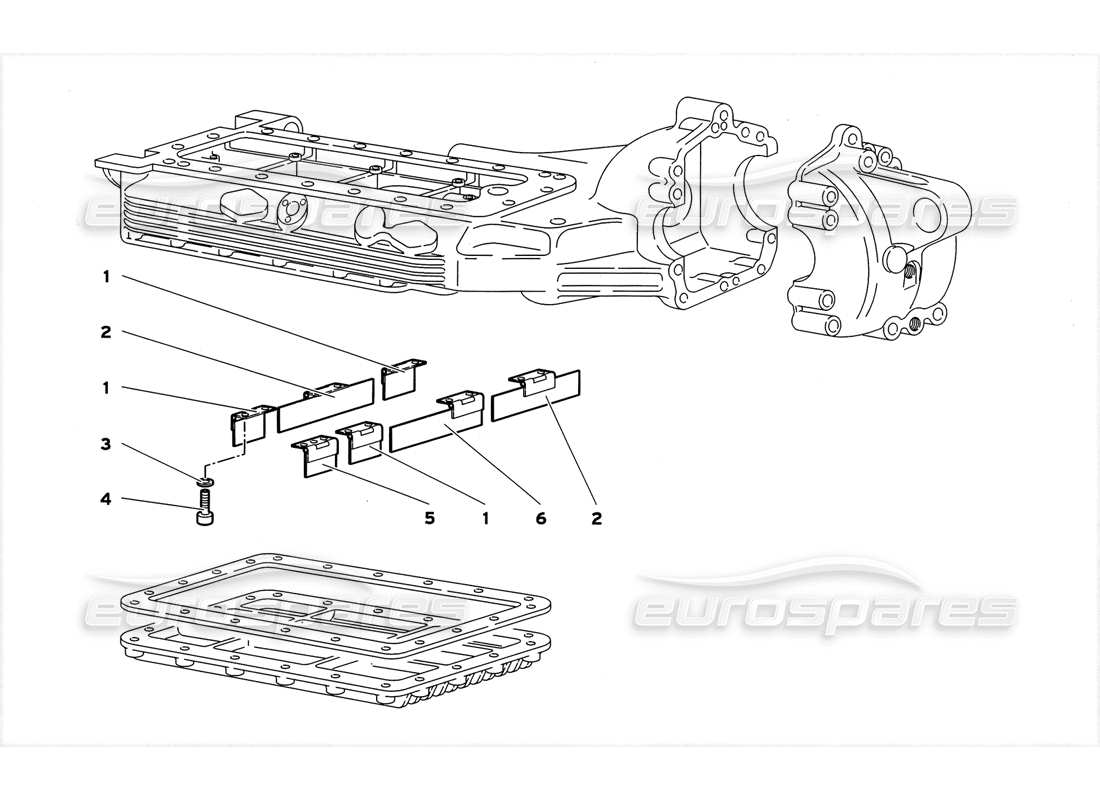 lamborghini diablo gt (1999) deflectores del cárter de aceite diagrama de piezas
