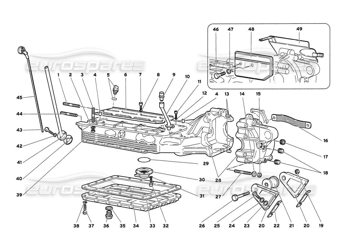 lamborghini diablo 6.0 (2001) cárter de aceite diagrama de piezas