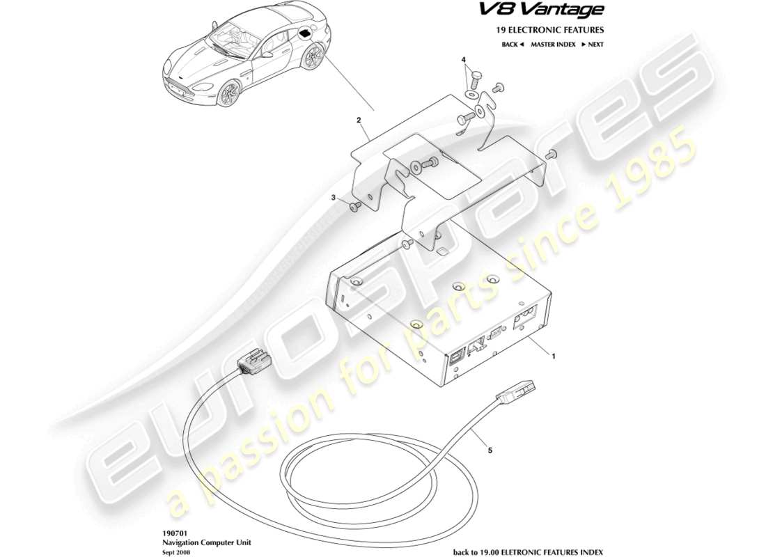 aston martin v8 vantage (2006) navegación, al diagrama de pieza 12my
