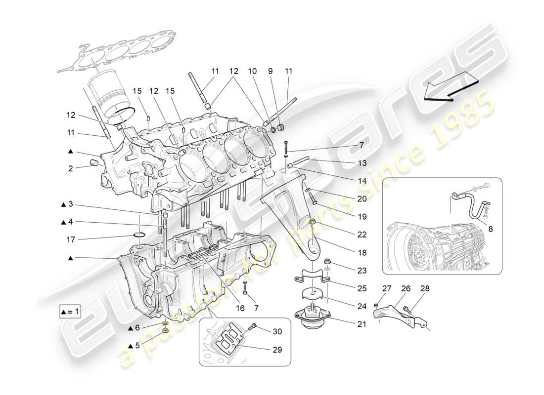maserati granturismo s (2015) diagrama de piezas del carter