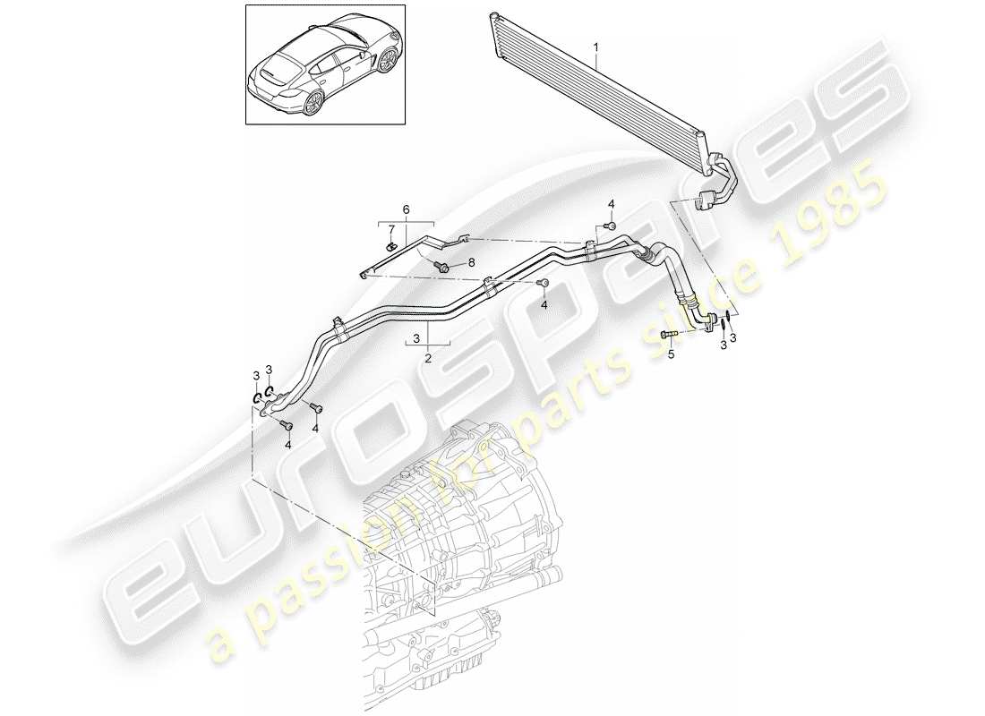 un diagrama de piezas del catálogo de piezas porsche 2010 (panamera 970)