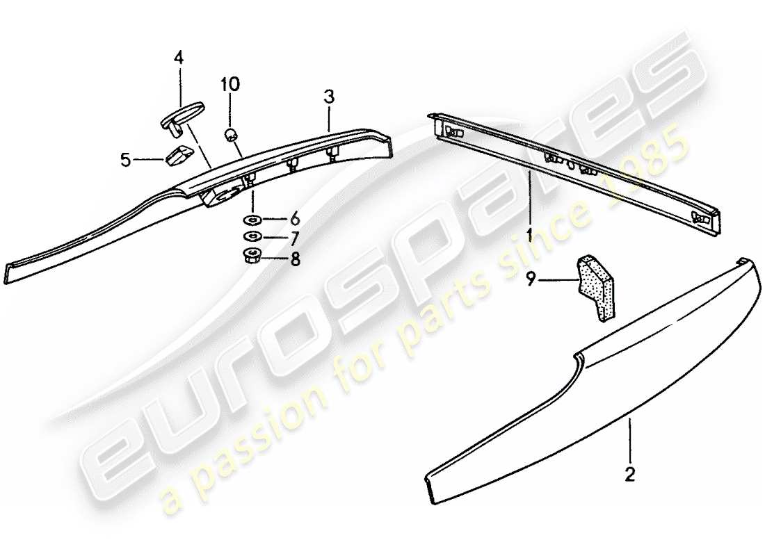 porsche 1991 (944) adornos diagrama de piezas