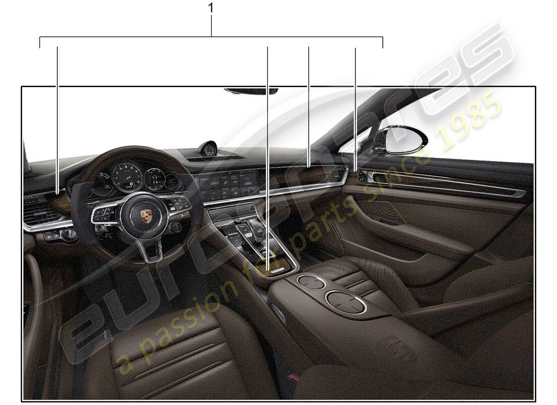 porsche 2011 (tequipment panamera) paquete de diseño diagrama de piezas