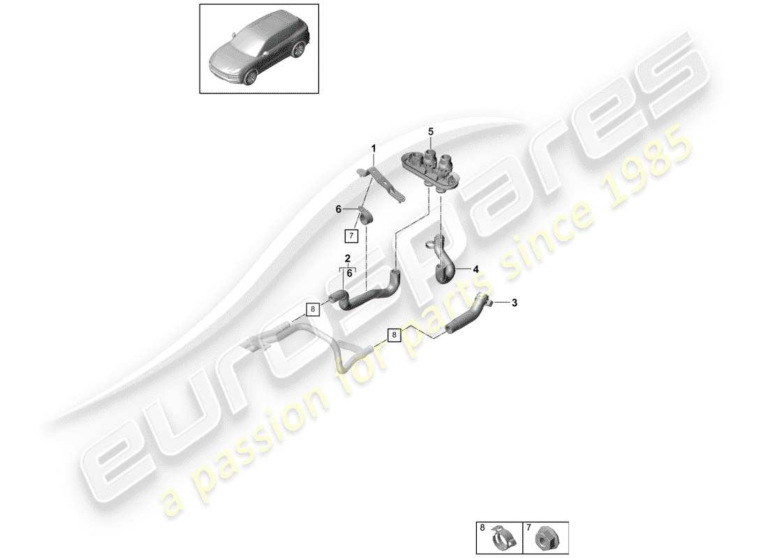porsche 2020 (cayenne e3 9ya/9yb) diagrama de piezas del calentador