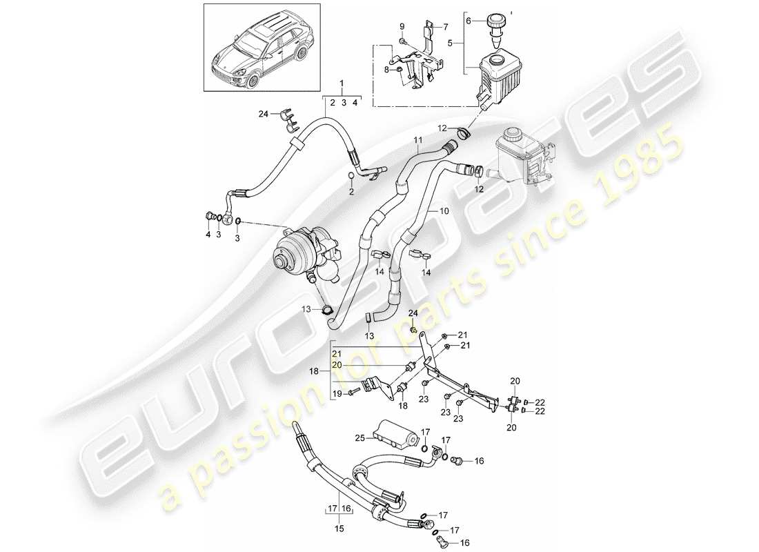 porsche 2012 (cayenne e2 92a) diagrama de piezas del estabilizador