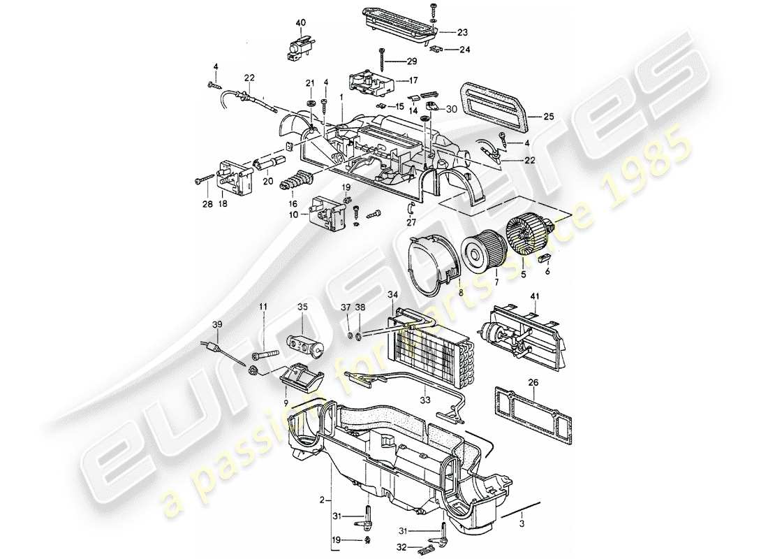 porsche 1996 (993) calentador - aire acondicionado - piezas individuales diagrama de piezas