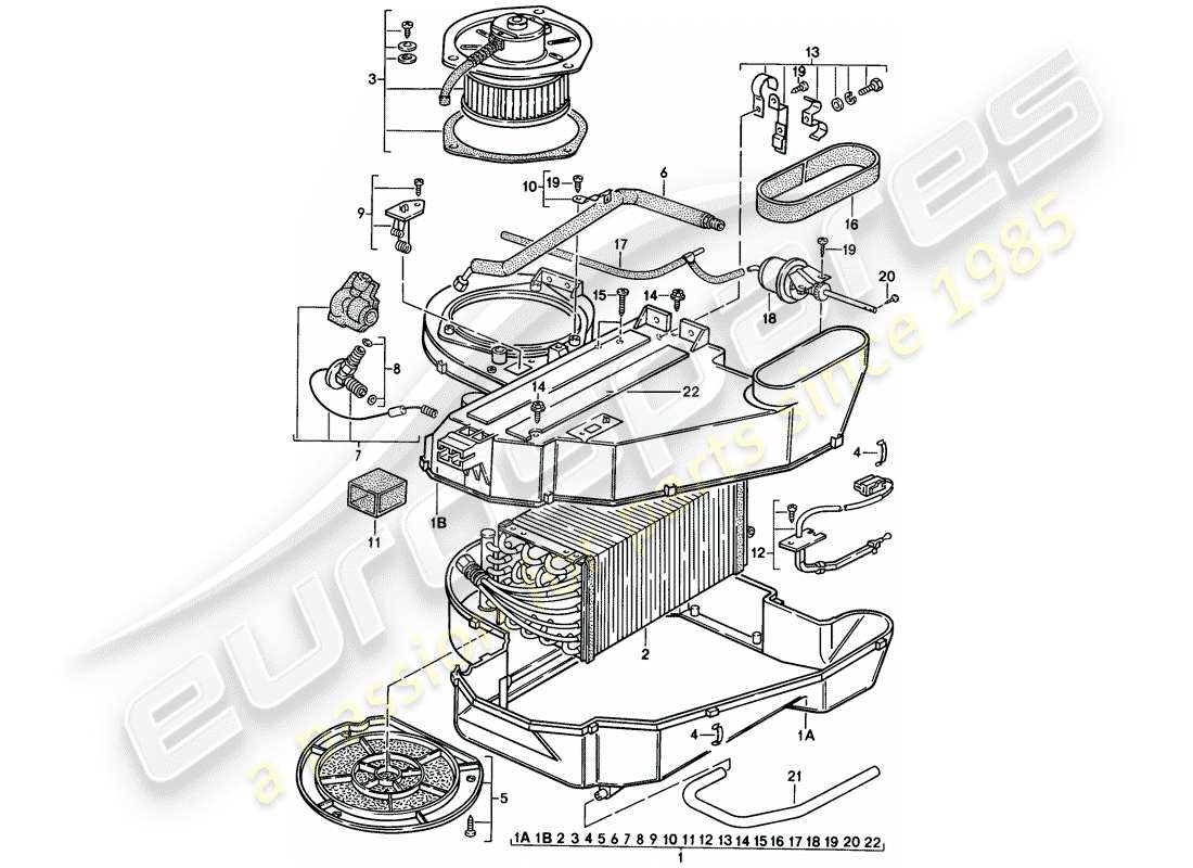 porsche 1982 (944) aire acondicionado diagrama de piezas
