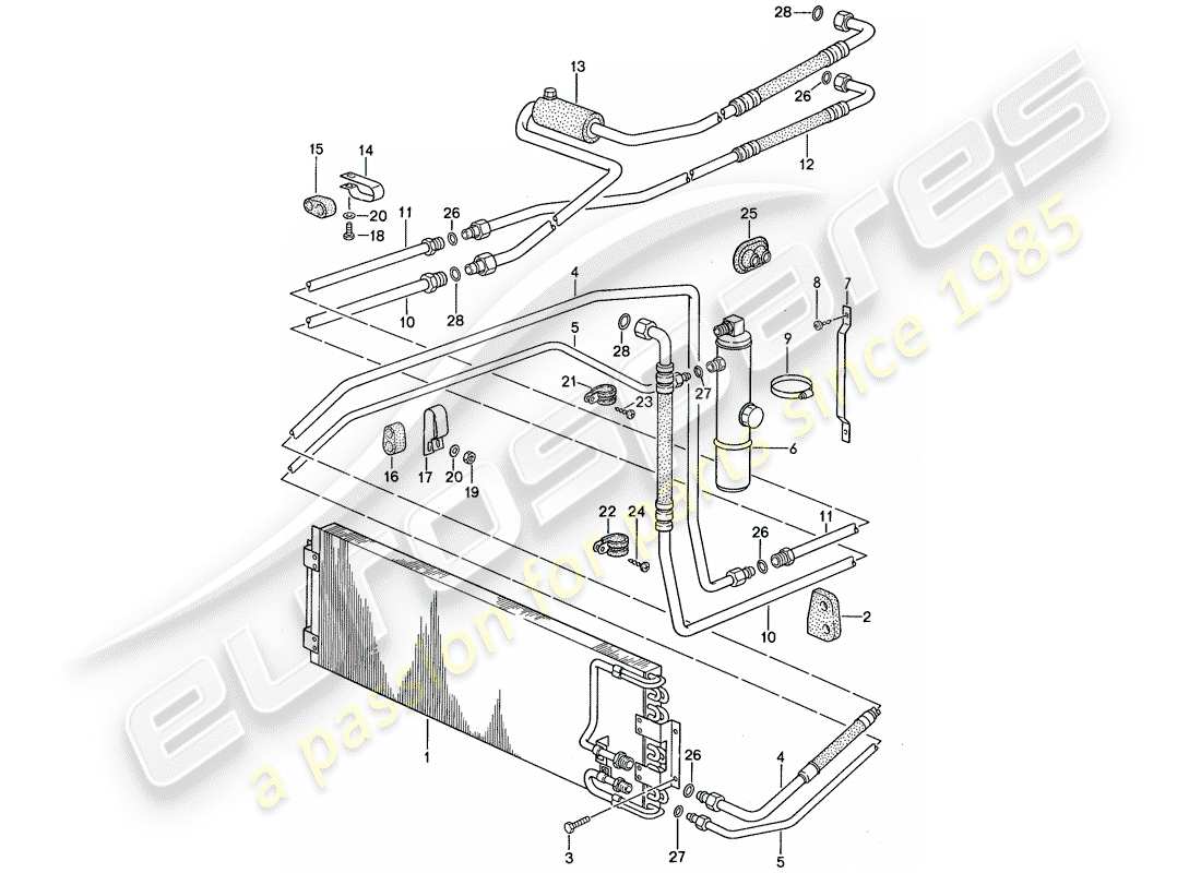 porsche 1987 (959) aire acondicionado 2 diagrama de piezas