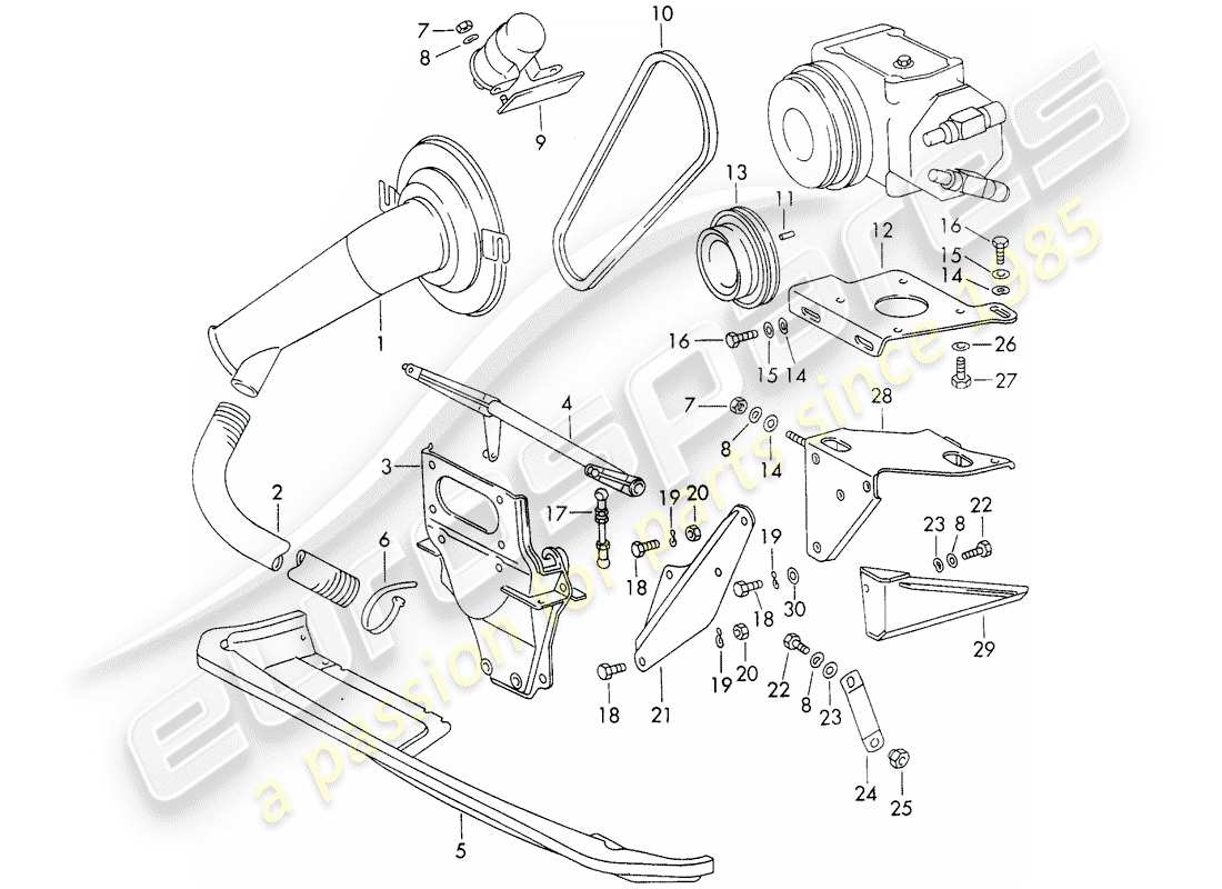 porsche 1966 (911/912) montaje - compresor - d - mj 1969>> diagrama de piezas