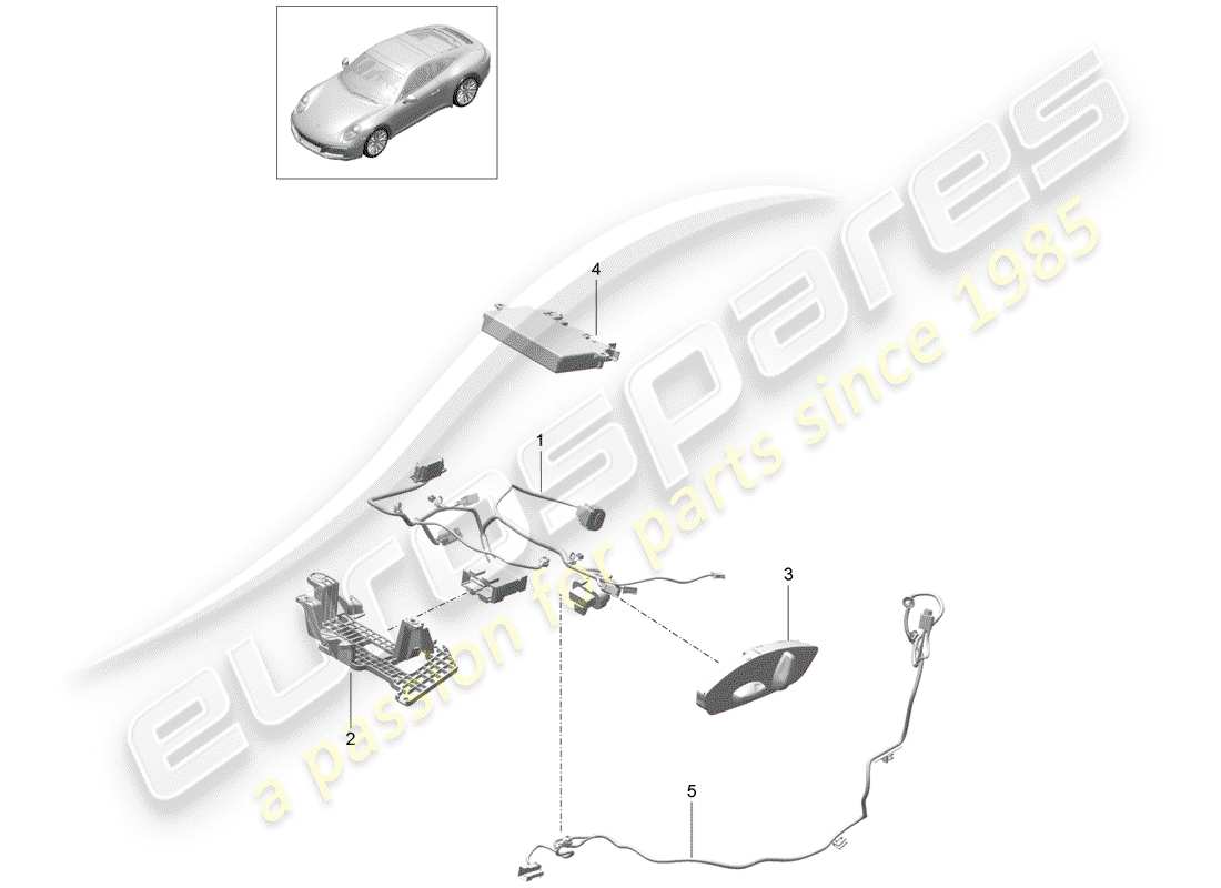 porsche 2017 (991-2) arneses de cableado diagrama de piezas