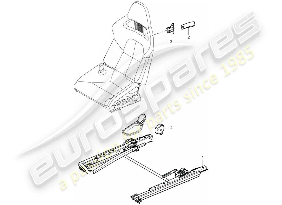 porsche 2005 (987 boxster) asiento diagrama de piezas