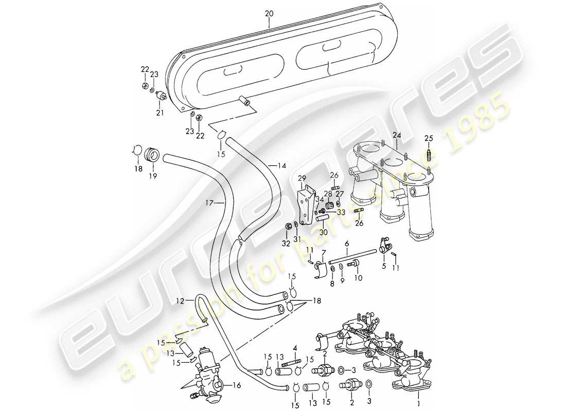 porsche 1966 (911/912) sistema de vacío - para - liberación de embrague - sistema de inyección - para - sportomatic - d - mj 1969>> esquema de partes