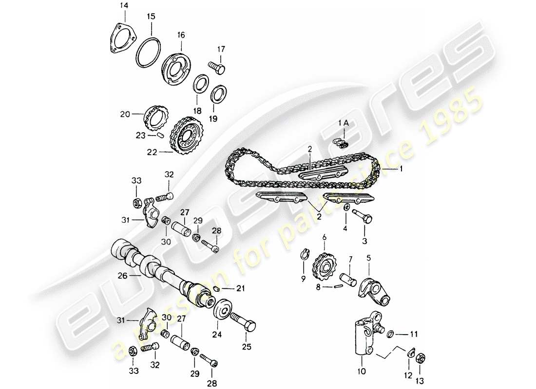 porsche 1994 (964) control de válvula diagrama de piezas