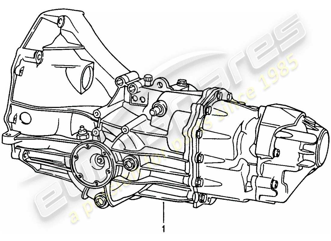 un diagrama de piezas del catálogo de piezas porsche 1974 (refurbished and exchange catalogue)