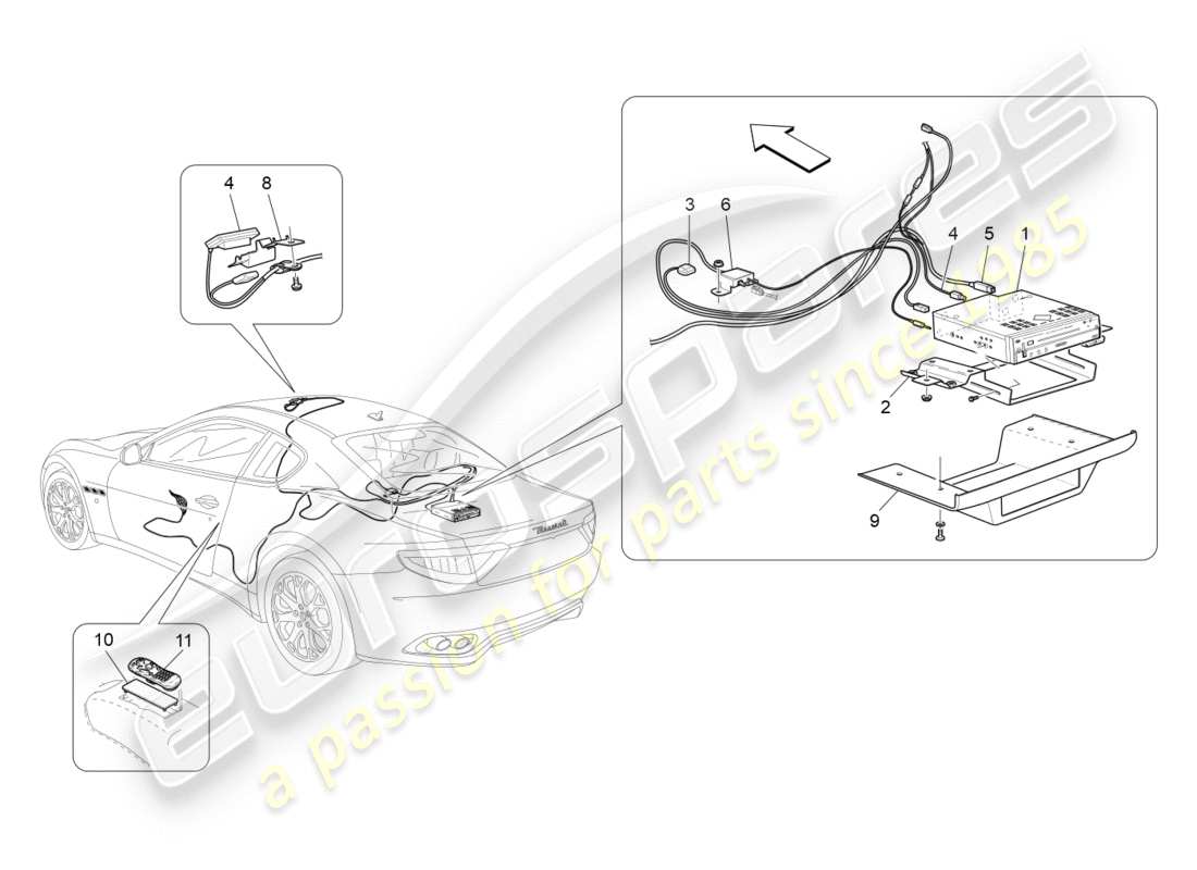 maserati granturismo (2011) sistema de ti diagrama de piezas