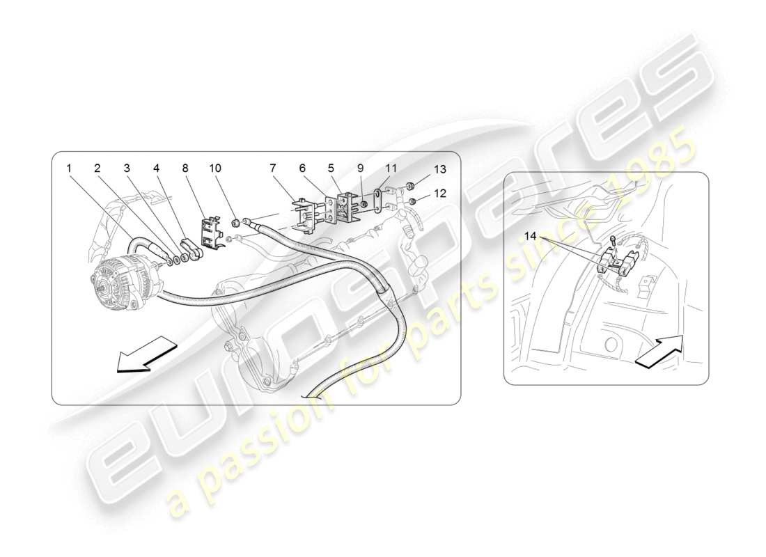 maserati granturismo (2008) cableado principal diagrama de piezas