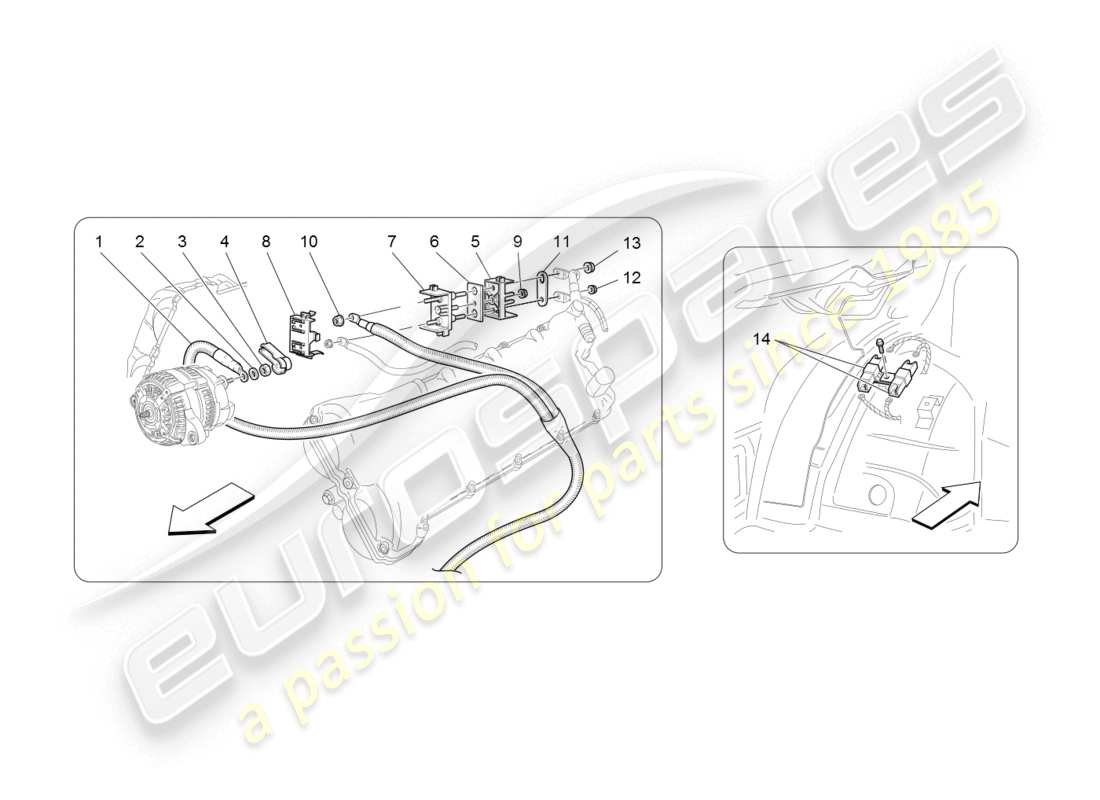 maserati granturismo (2008) diagrama de piezas de cableado principal